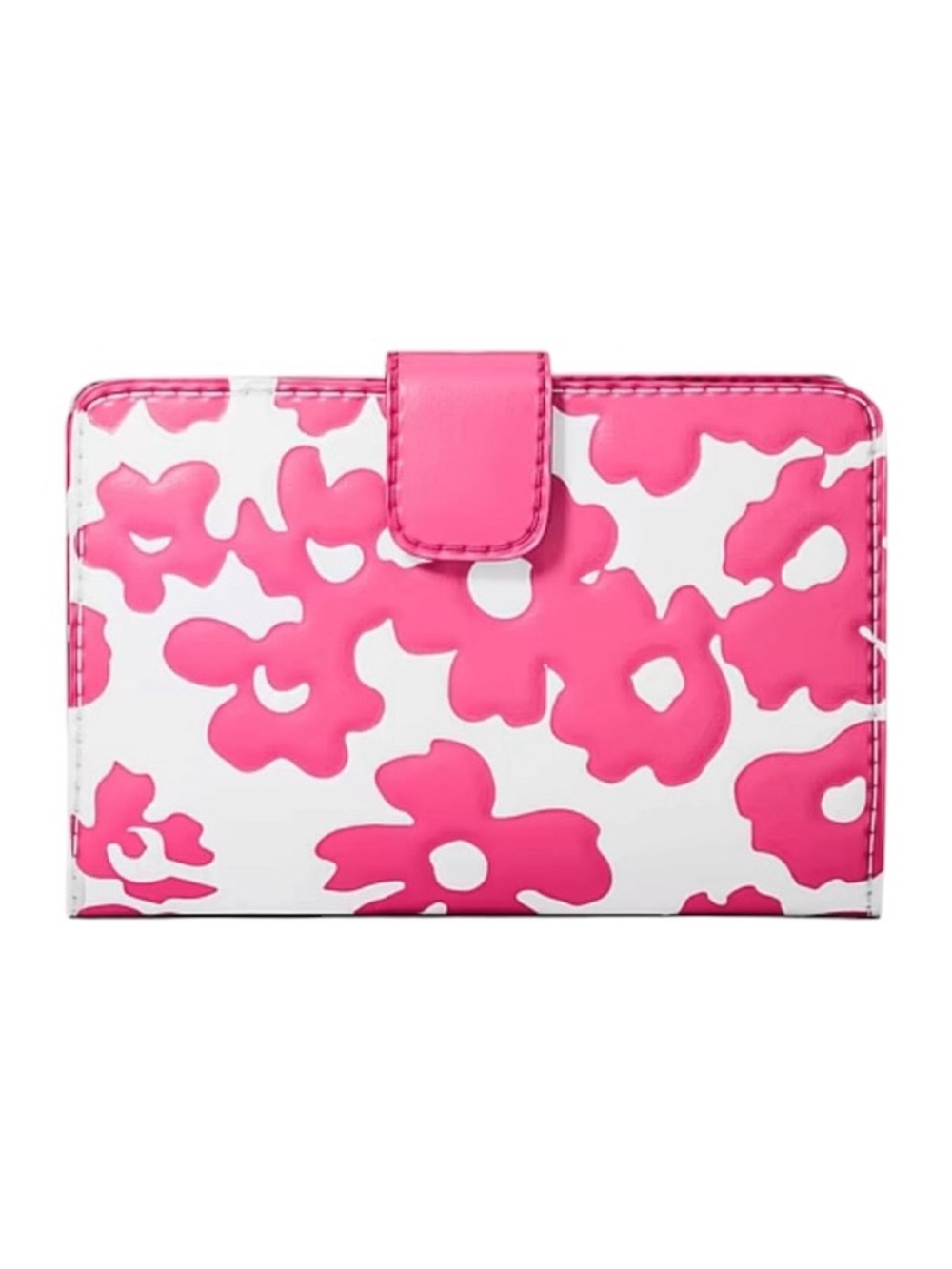 NWT Michael Kors Jet Set Medium Bifold Wallet - Dragonfruit Floral Pink - Picture 4 of 9